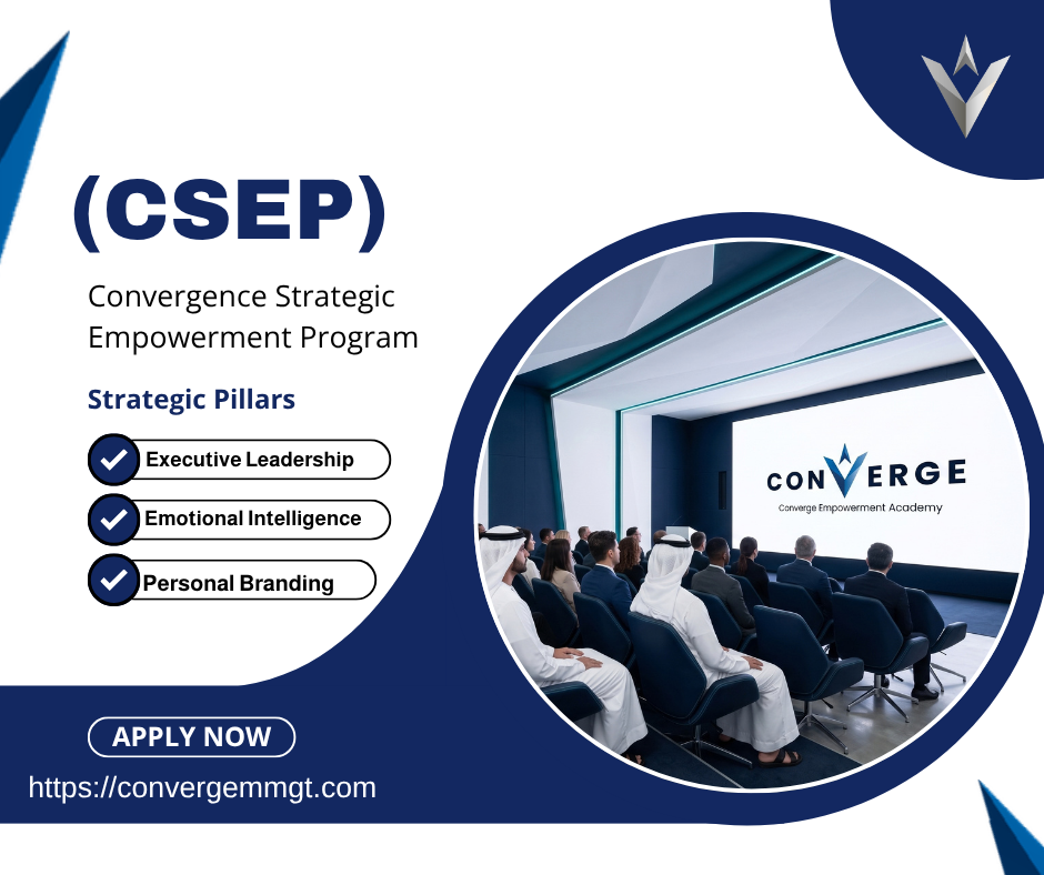 شريحة تعرض أعمدة برنامج التمكين الاستراتيجي CSEP التابع لـ Converge